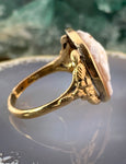 Antique 15K, 14K & Carved Shell Cameo Minerva Conversion Ring