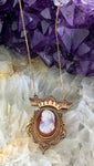 Antique 14K & Carved Cameo Pendant on Chain