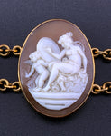 Antique 14K Carved Shell Mythological Cameo Bracelet