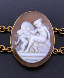 Antique 14K Carved Shell Mythological Cameo Bracelet