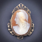 Antique Silver & Carved Shell Cameo Centurion Brooch/Pendant