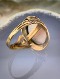 Antique 14K & Carved Conch Cameo Conversion Ring