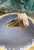 Antique 14K & Carved Conch Cameo Conversion Ring