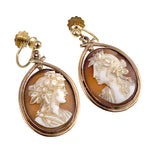 Antique Cameo Earrings In Pinchbeck