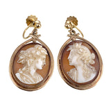 Antique Cameo Earrings In Pinchbeck