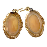 Antique 14K & Carved Shell Cameo Earrings