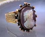 Antique 14K & Carved Cameo Ring