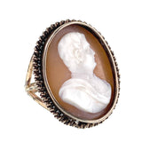 Antique 18K, 14K & Carved Cameo Charles X Conversion Ring