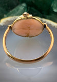 Antique 10k, 9K, Seed Pearl & Carved Shell Cameo Conversion Ring