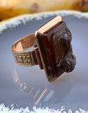 Antique 10K & Carved Carnelian Cameo Centurion Ring