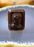Antique 10K & Carved Carnelian Cameo Centurion Ring