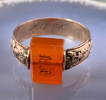 Antique 12K & Carnelian Flip Signet Ring