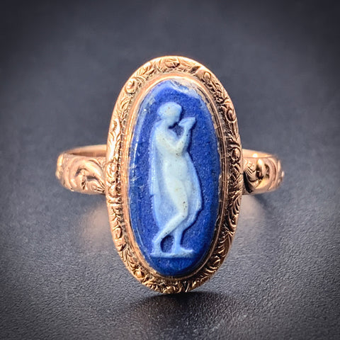 Antique 9K Wedgwood Cameo Ring