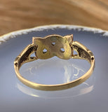 10K & Seed Pearl Love Knot Claddagh Ring