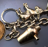 Vintage Sterling Silver & Enamel Charm Bracelet