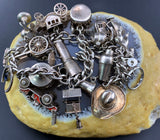 Vintage Sterling Silver & Enamel Charm Bracelet