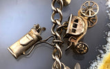 Vintage Sterling Silver & Enamel Charm Bracelet