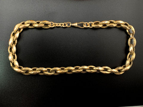 Antique 9K Gold Faceted Cable Chain