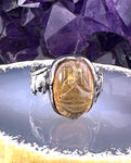 Koven Kreation Egyptian Revival Sterling Silver & Semi Precious Stone Scarab Flip Ring