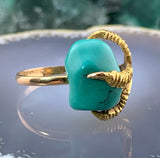 Estate 14K & Turquoise Claw Ring