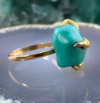 Estate 14K & Turquoise Claw Ring