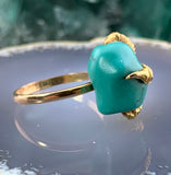 Estate 14K & Turquoise Claw Ring