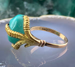 Estate 14K & Turquoise Claw Ring