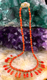 Antique 18K & Coral Fringe Necklace