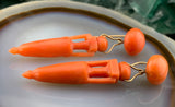 Antique Etruscan Revival 10K & Coral Amphora Earrings