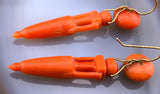 Antique Etruscan Revival 10K & Coral Amphora Earrings