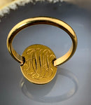 Antique 14K, Diamond & Seed Pearl Crescent Conversion Ring
