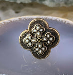 Antique 14K, 10K & Enamel Cruciform Ring