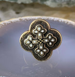 Antique 14K, 10K & Enamel Cruciform Ring