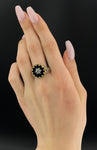 Antique 18K, 14K, Silver, Onyx & Seed Pearl Conversion Ring