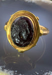 18K, 14K & Ancient Garnet Intaglio Conversion Ring