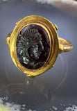 18K, 14K & Ancient Garnet Intaglio Conversion Ring