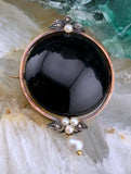 Antique French 18K, Silver, Diamond, Pearl & Agate Brooch/Pendant
