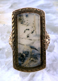 Antique 14K, 10K & Dendritic Agate Conversion Ring