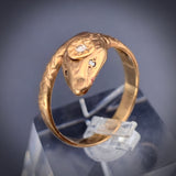 SOLD Vintage 9K & Diamond Snake Ring
