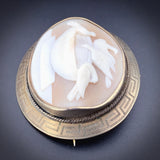 Antique Carved Shell Cameo Pliny's Doves Brooch/Pendant