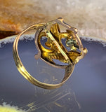 Antique 18K, 14K, Diamond & Pearl Dragon Conversion ring