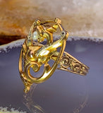 Antique 18K, 14K, Diamond & Pearl Dragon Conversion ring