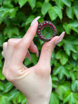 Antique Silver, Garnet Gold & Bohemian Garnet Crescent Brooch