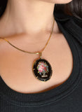 SOLD Antique 18K & Floral Micro Mosaic Pendant