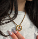 Antique French 18K, Diamond & Ruby Hand Painted Enamel Harlequin Brooch