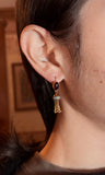 Antique 15K, Garnet & Turquoise Tassel Earrings