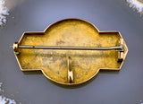 Antique Victorian 14K & Enamel Greek Revival Brooch