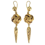 SOLD Antique 9K Gold Knot Dangle Earrings