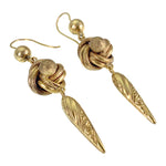 Antique 9K Gold Knot Dangle Earrings