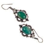 Vintage Silver & Jade Earrings